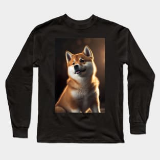 Happy Shiba Inu Dog Long Sleeve T-Shirt